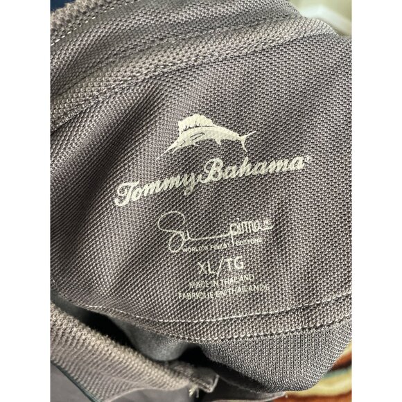 Tommy Bahama Mens Gray Polo Shirt Embroidered Red Marlin Logo Short Sleeve Sz XL - Picture 6 of 9